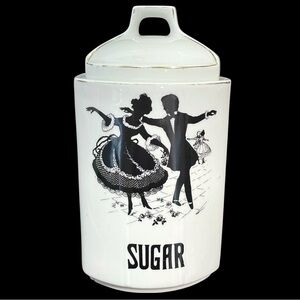 Vintage 1930s B. Bloch & Co Eichwald Czechoslovakia Porcelain Sugar Canister
